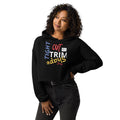 Barbershop Art Crop Hoodie (trim)